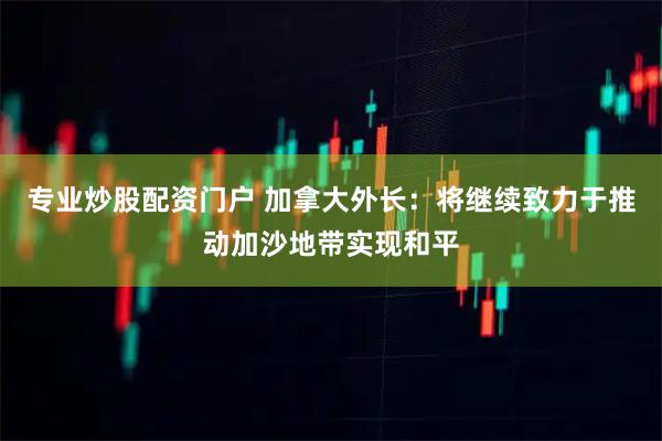 专业炒股配资门户 加拿大外长：将继续致力于推动加沙地带实现和平